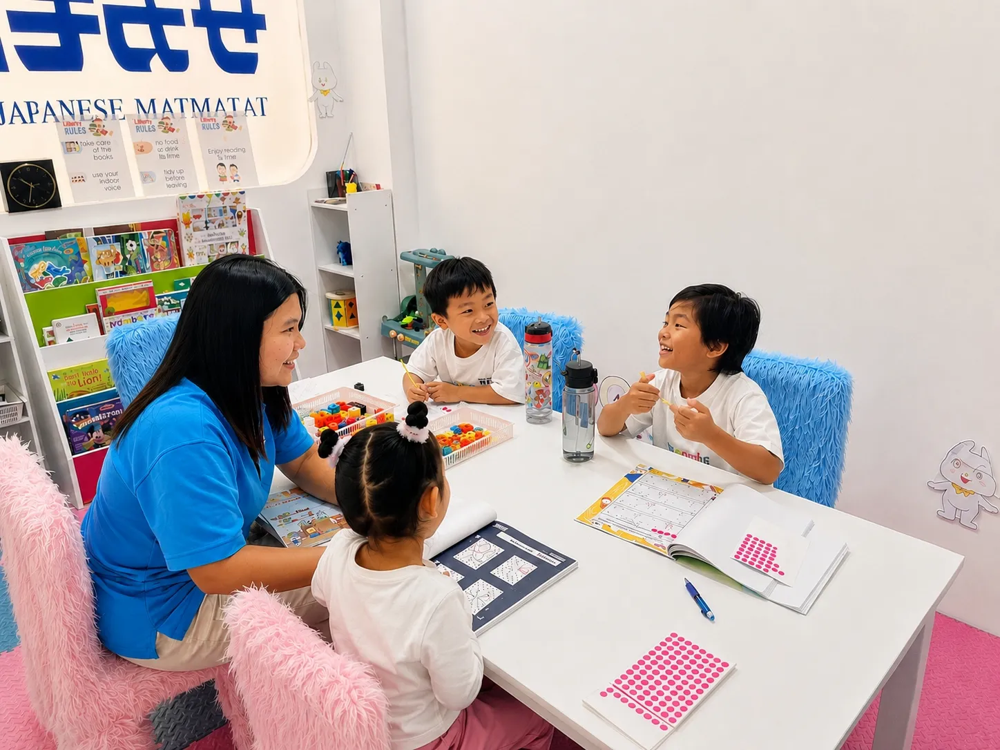 Young children learning mathematics at Sakamoto in Chiang Mai, Thailand